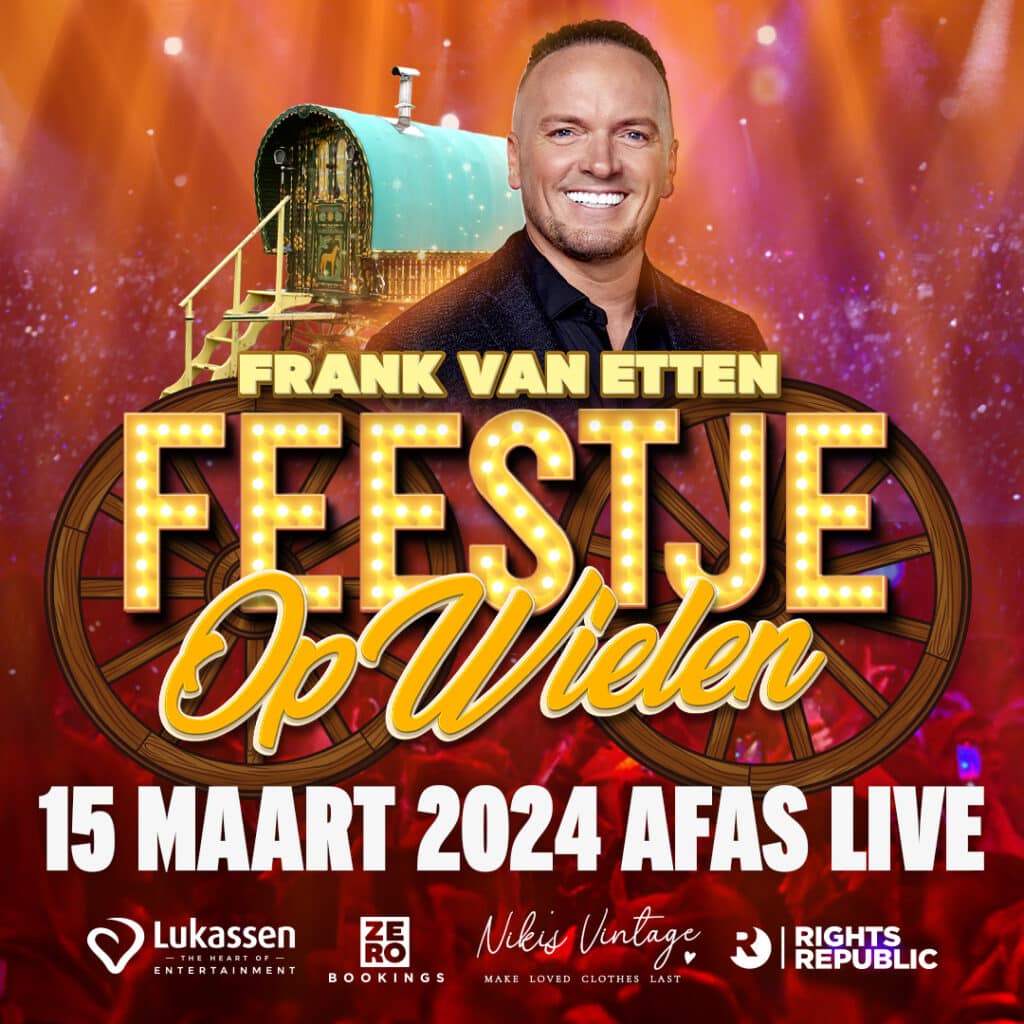 Op 15 maart 2024 brengt Frank van Etten zijn Feestje op Wielen naar AFAS Live!